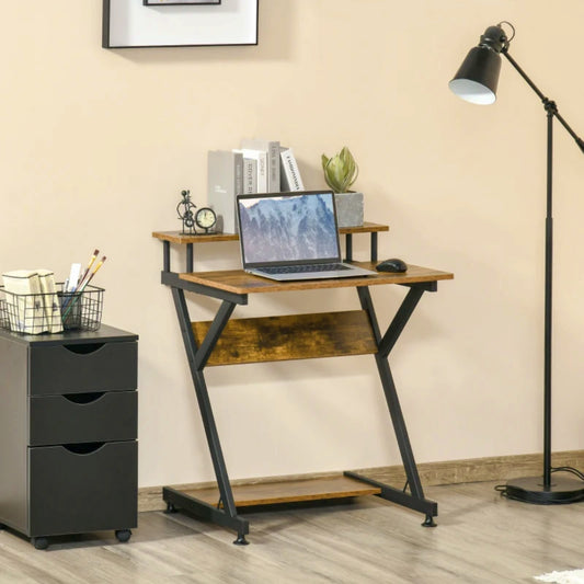Compact Computer Desk Industrial Laptop Storage Stand Space Saving Writing Unit