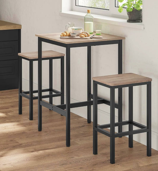 Kitchen Bar Table Square Industrial Breakfast Tall Table Black Metal Dining Coffee Furniture Pub Beer Stand