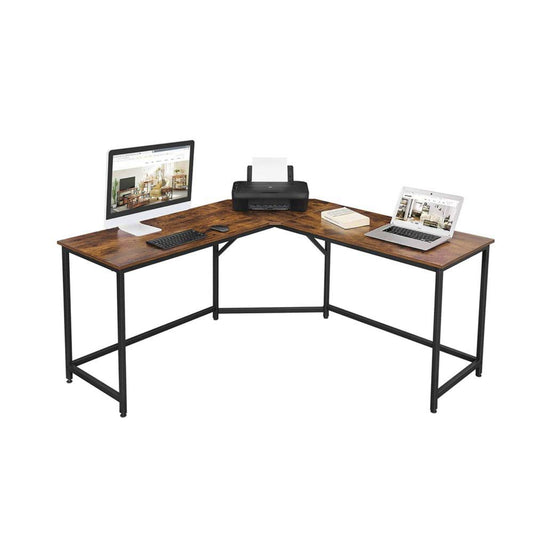 Industrial Corner Desk Large L-Shape Workstation Vintage Office PC Furniture Writing Unit