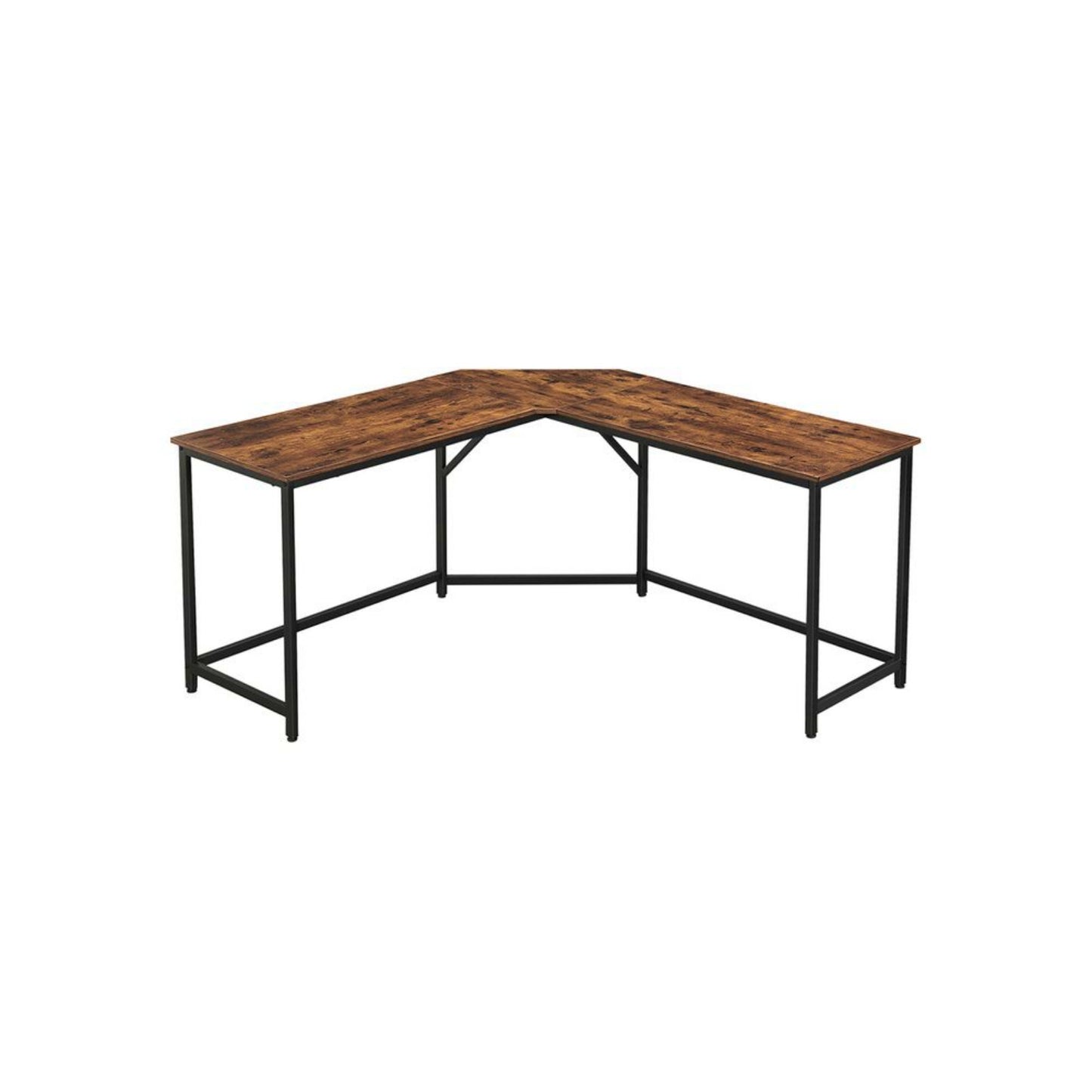 Industrial Corner Desk Large L-Shape Workstation Vintage Office PC Furniture Writing Unit