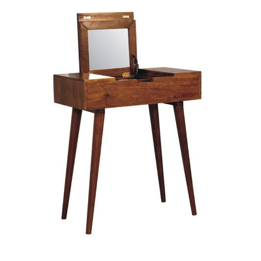 Retro Dressing Table Scandinavian Wooden Vanity Console Makeup Desk Laptop Stand