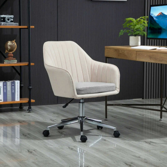 Fabric Desk Chair Modern Ergonomic Swivel Office Director Seat Shell Armchair