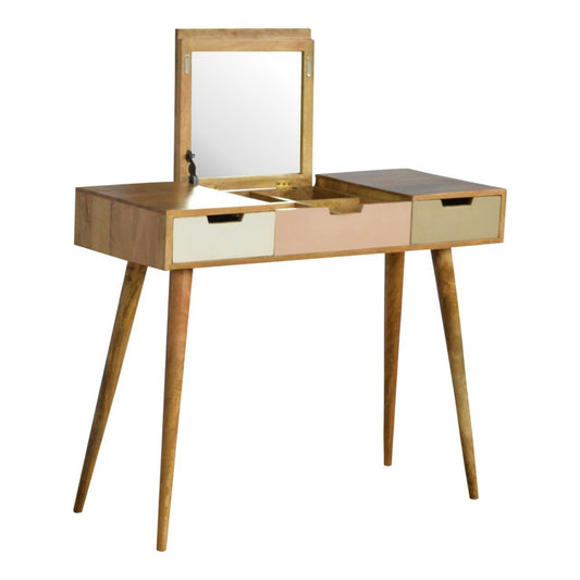 Retro Writing Desk Wooden Scandinavian Dressing Table Vintage Vanity Console