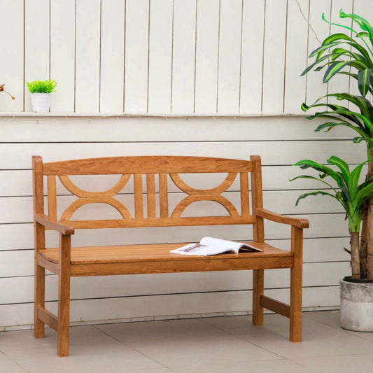 Wooden Garden Bench Outdoor 2 Seater Sofa Patio Dining Chair Balcony Loveseat