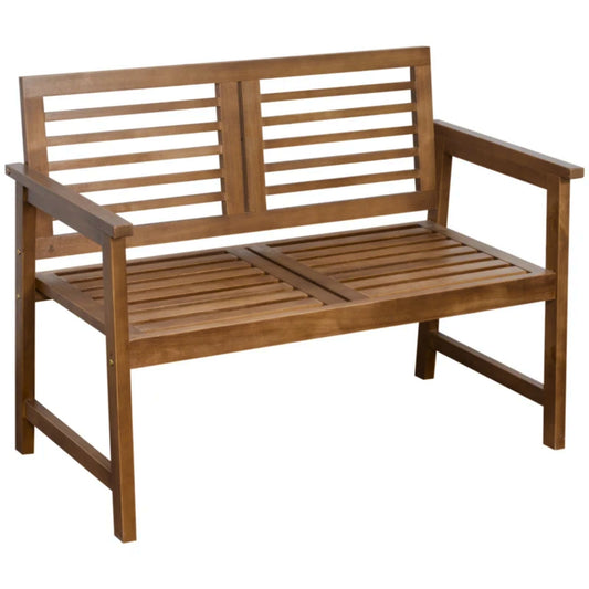 Outdoor Wooden Loveseat Retro Patio Bench Garden Dining Chair Balcony Furniture