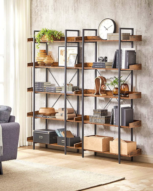 Modern Tall Bookcase Industrial Slim Shelving Unit Metal Luxury Display Stand Home Office Contemporary Furniture