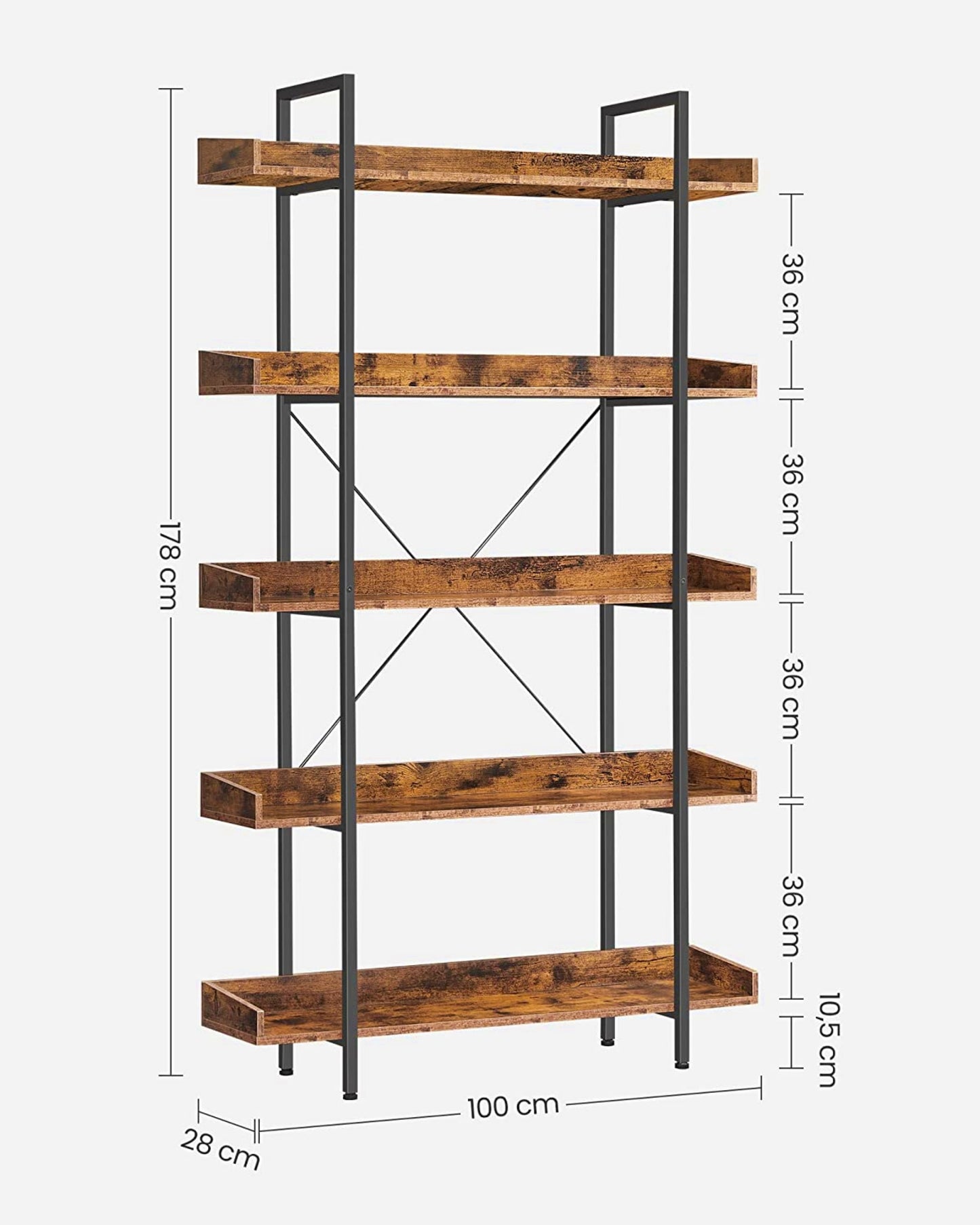 Modern Tall Bookcase Industrial Slim Shelving Unit Metal Luxury Display Stand