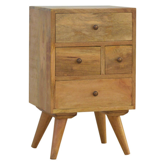 Wooden Retro Bedside Cabinet Scandinavian Side End Table Handmade Home Furniture Chest of Drawers