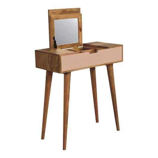 Retro Wooden Dressing Table Scandinavian Vanity Console Makeup Desk Laptop Stand
