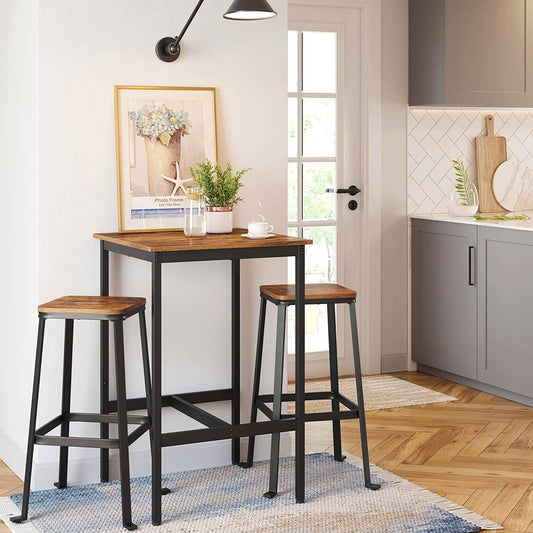 Square Bar Table Tall Coffee Dining Kitchen Stand Industrial Breakfast Counter