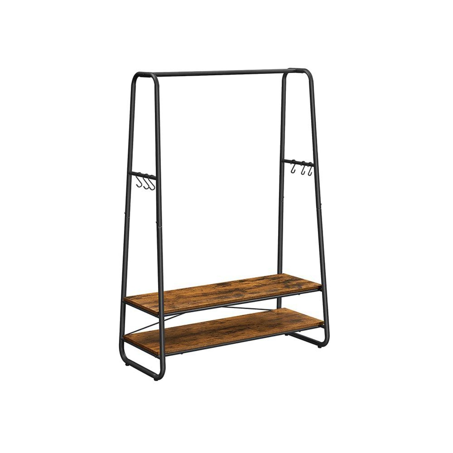 Industrial Clothes Rail Vintage Coat Hat Rack Hallway Shelving Unit Shoe Storage