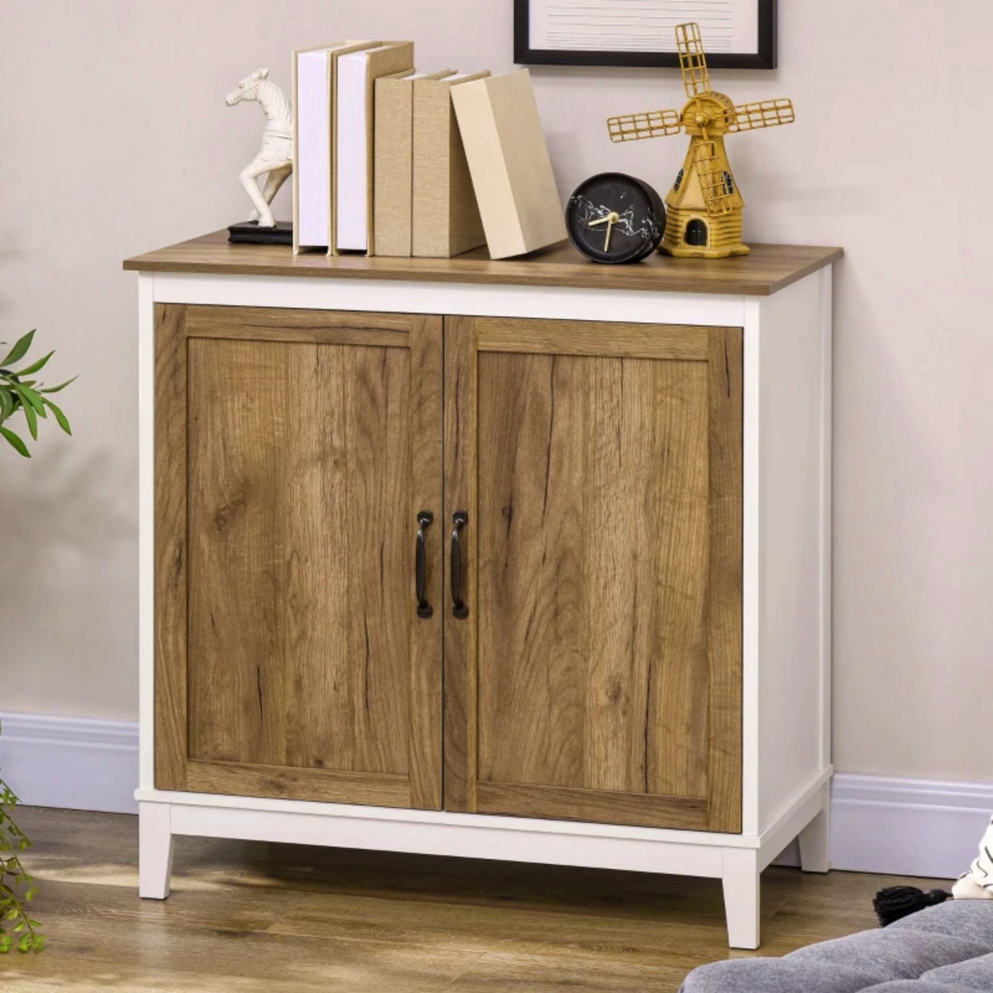 Country Storage Cabinet Rustic Small Sideboard Modern Kitchen Cupboard Console