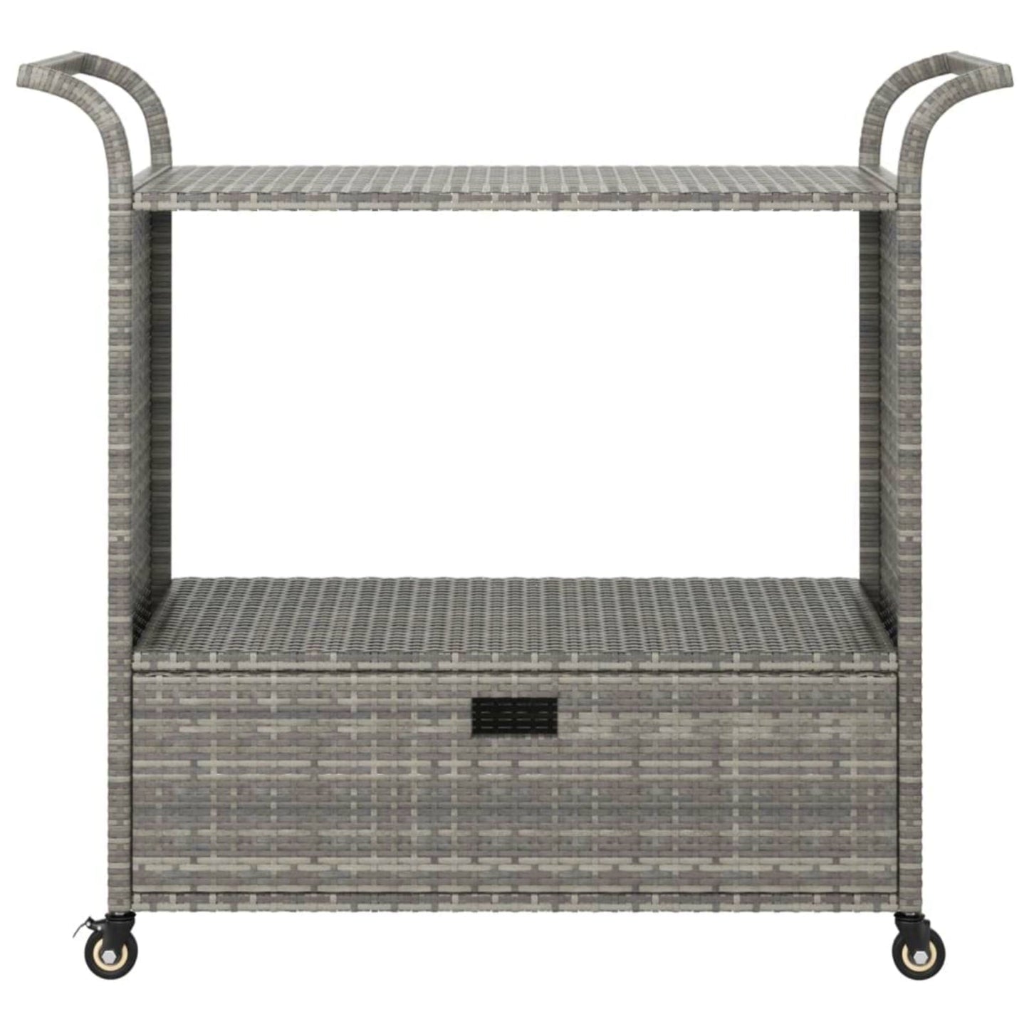 Copy of Garden Drinks Trolley Rattan Grey Outdoor Storage Cart Patio Bar Serving Table