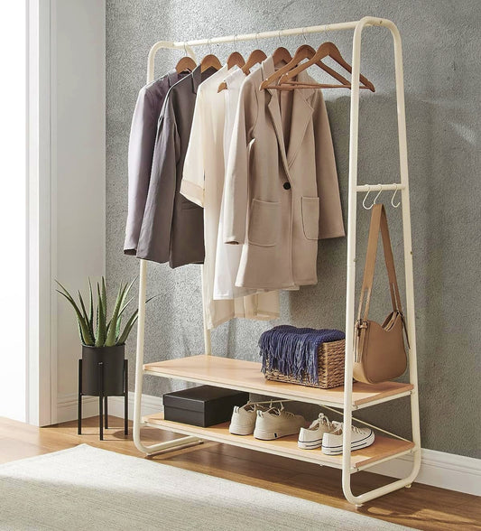 Vintage Clothes Rail Hallway Coat Rack Bedroom Open Wardrobe Shoe Storage Shelving Unit