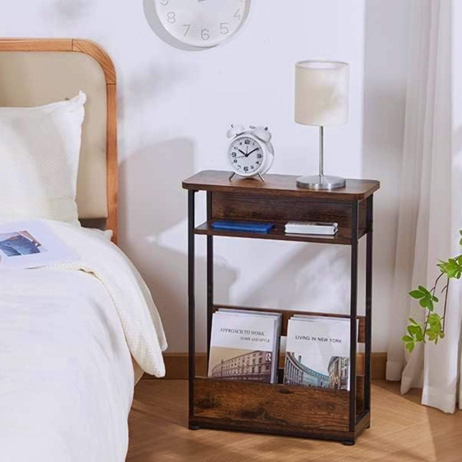 Bedside table deals with book storage