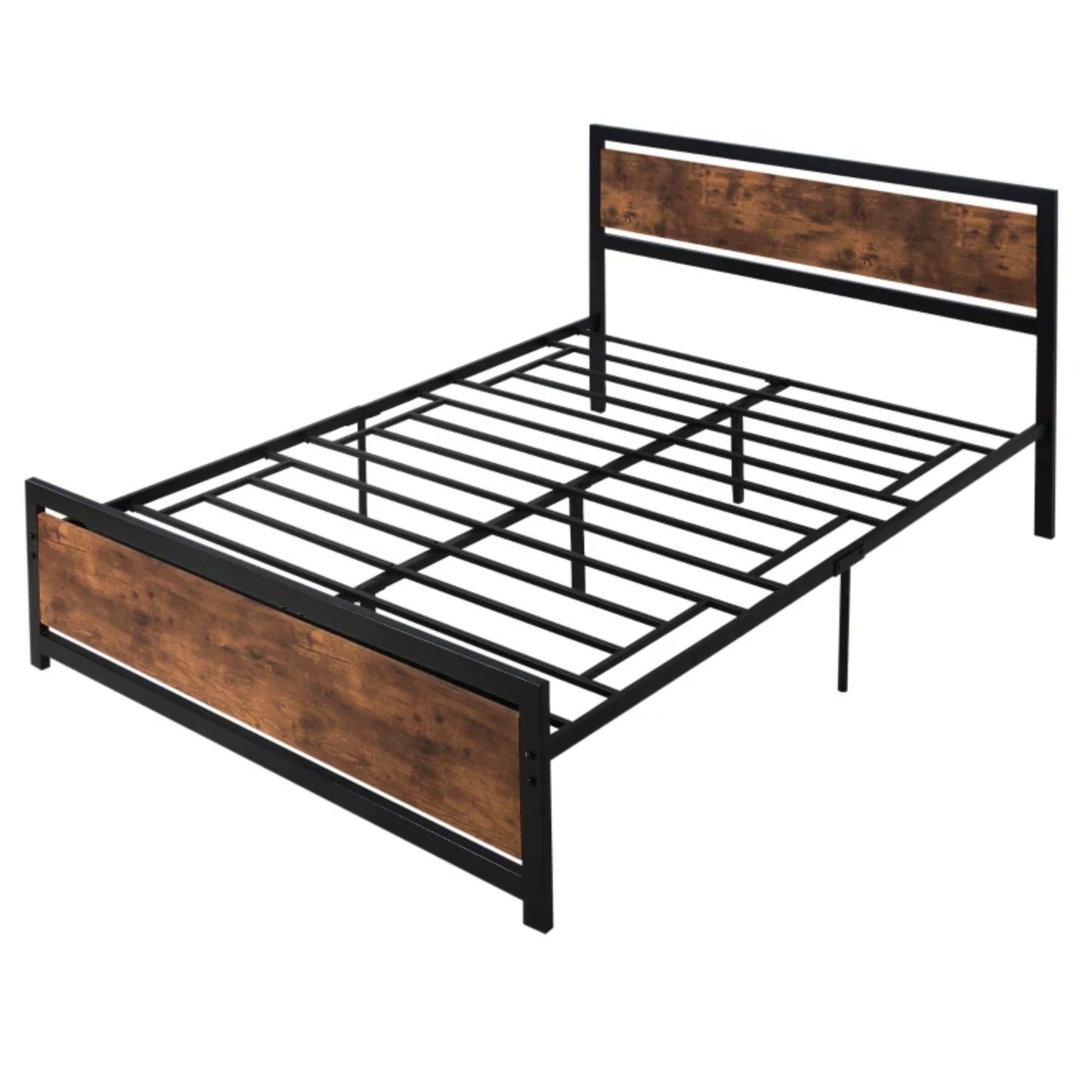 Industrial Bed Frame Metal Vintage Bedstead King Size Headboard Footboard Base