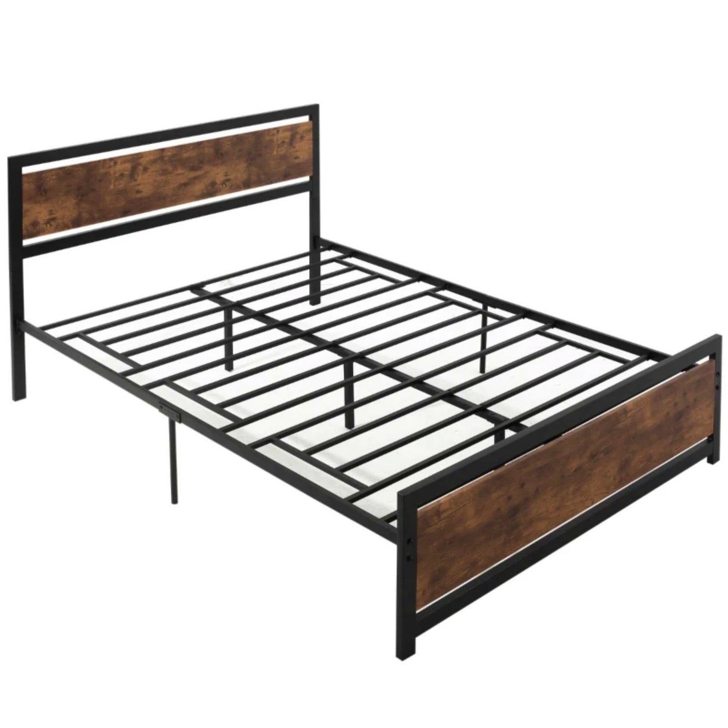 Industrial Bed Frame Metal Vintage Bedstead King Size Headboard Footboard Base