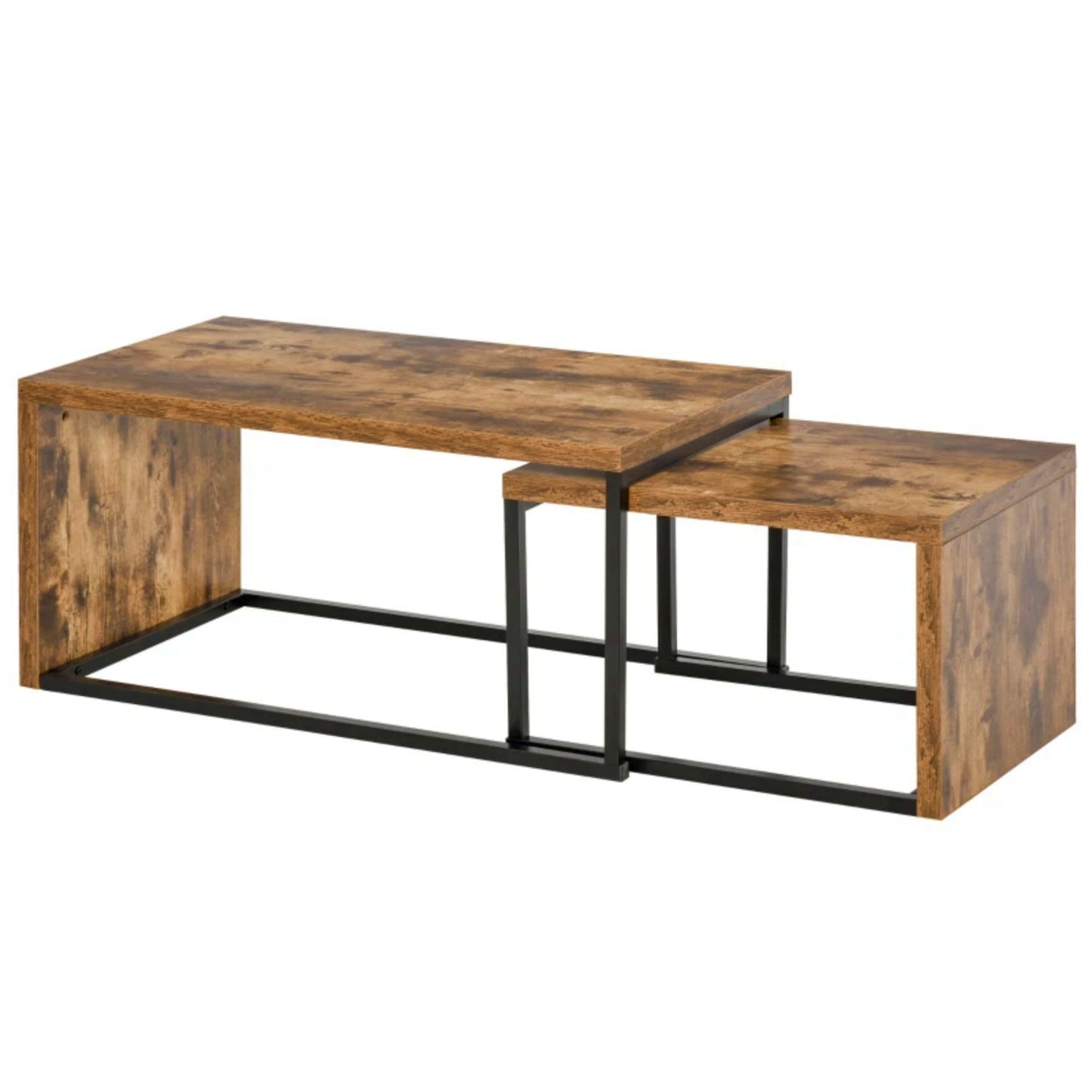 Industrial Coffee Table Set Sofa Side Table Living Room Modern Style Furniture