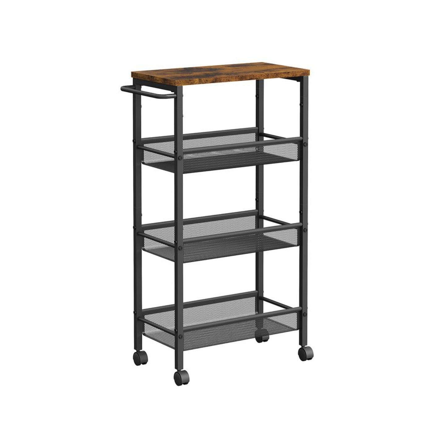 Industrial Kitchen Trolley Vintage Spice Storage Rack Cart Serving Shelving Unit