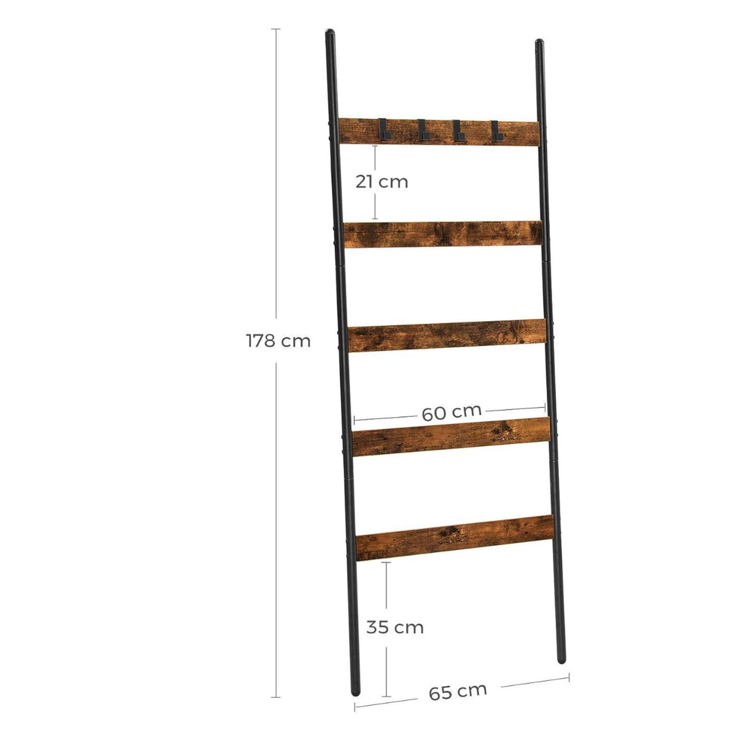 Industrial Ladder Towel Rack Bedroom Linen Storage Hallway Modern Clothes Rail