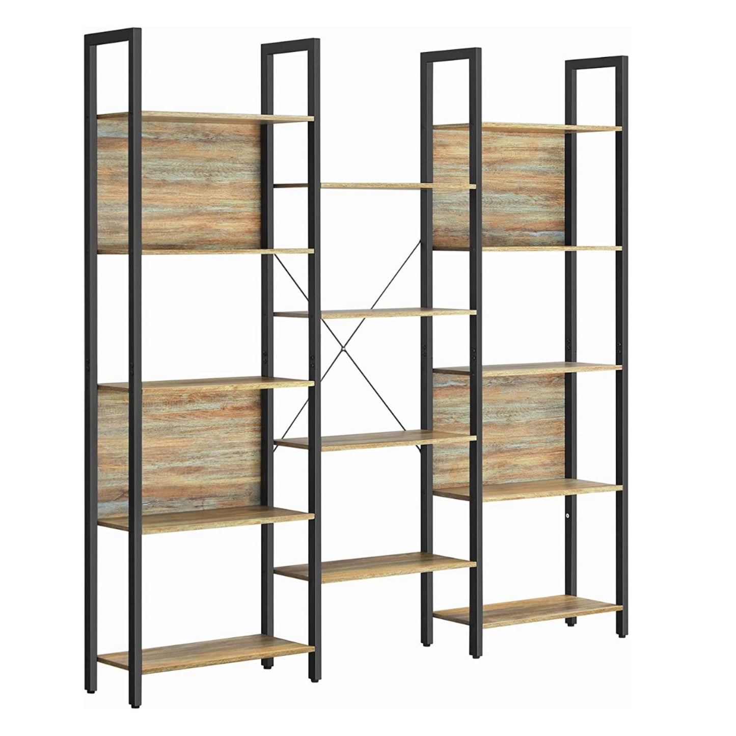 Modern Large Bookcase Industrial Shelving Unit Slim Display Storage Bookshelf