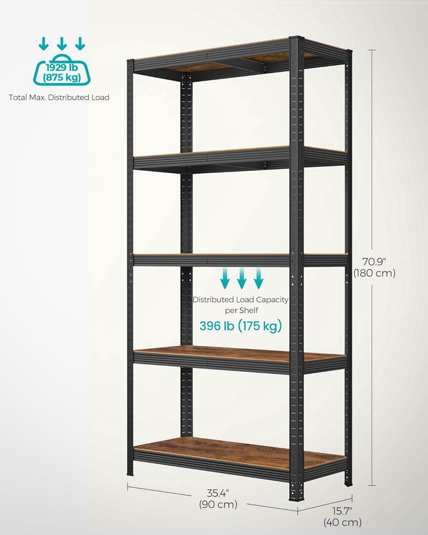 Industrial Shelving Unit Large Metal Bookcase Garage Adjustable Storage Stand