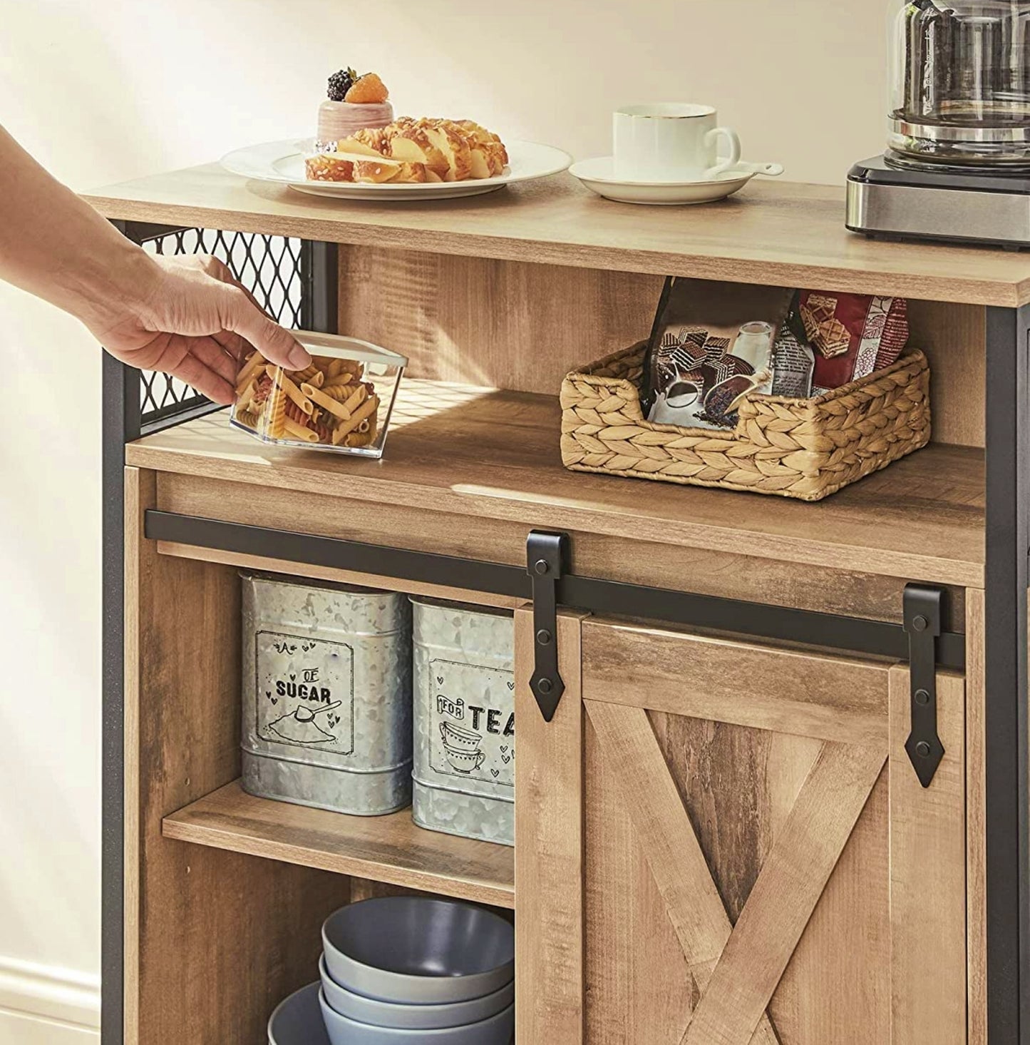 Industrial Storage Cabinet Country Kitchen Sideboard Modern Hall Console Table