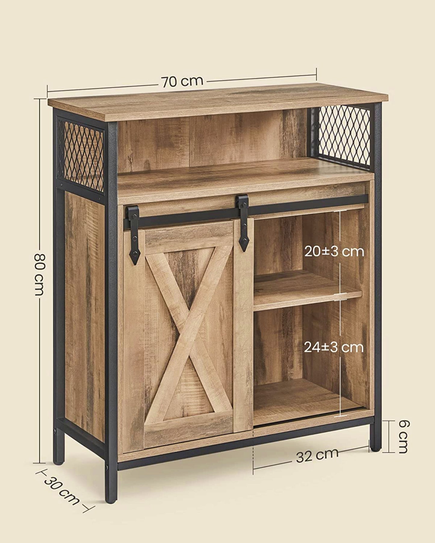 Industrial Storage Cabinet Country Kitchen Sideboard Modern Hall Console Table