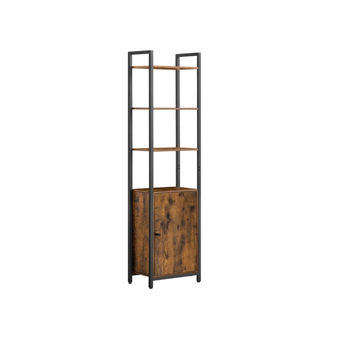 Industrial Storage Cabinet Vintage Tall Bookcase Rustic Bookshelf Kitchen Cupboard With Door Home Office Furniture