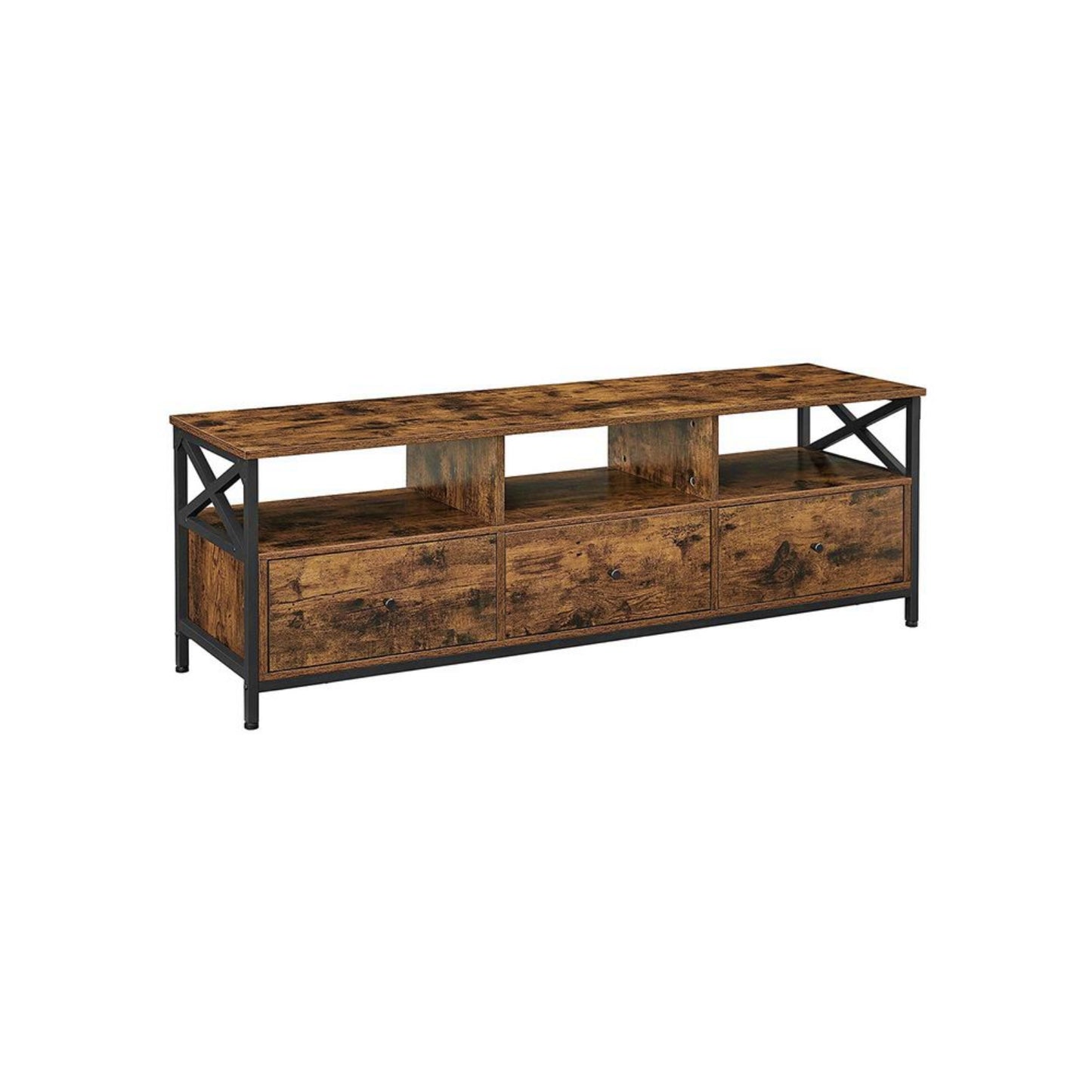 Industrial TV Stand Large Media Storage Cabinet Living Room Low Console Table