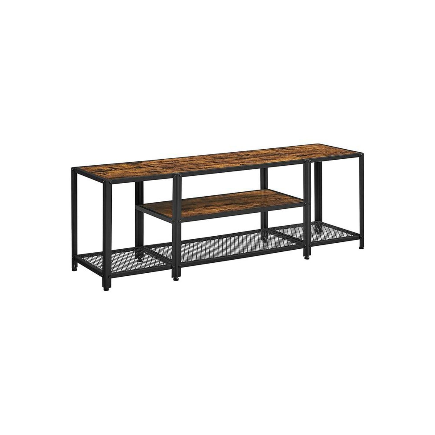 Industrial TV Stand Large Media Storage Cabinet Metal Rustic Lounge Console Table