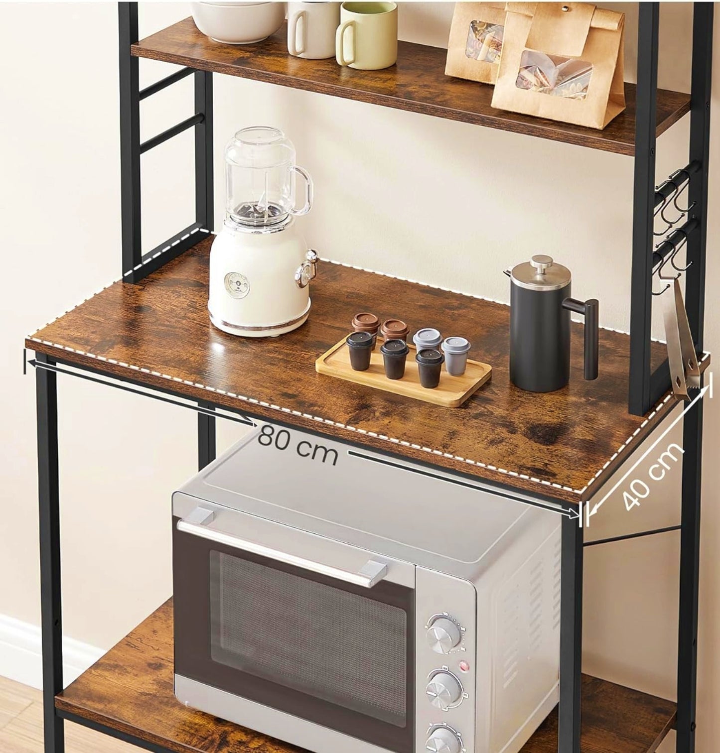 Industrial Kitchen Rack Coffee Machine Microwave Tall Island Fruit Storage Stand