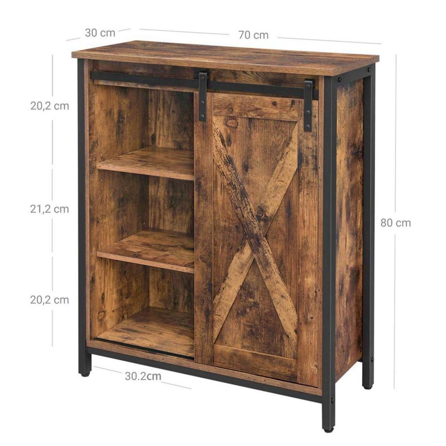 Vintage Industrial Cabinet Rustic Narrow Sideboard Kitchen Bathroom Storage Unit