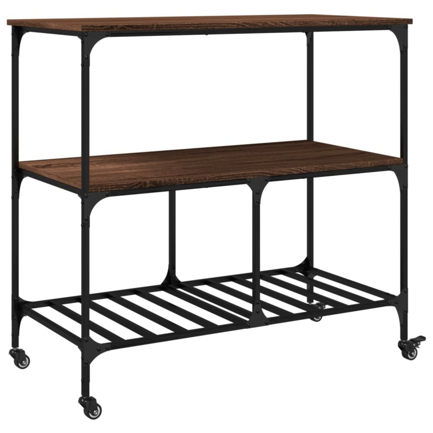 Kitchen Shelving Unit Industrial Breakfast Trolley Table Coffee Storage Island