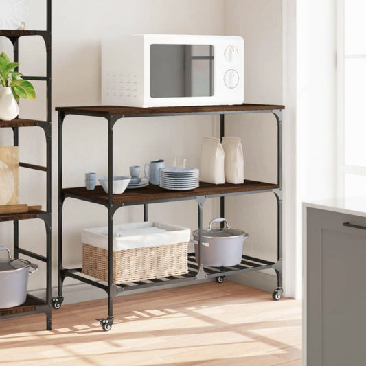 Kitchen Shelving Unit Industrial Breakfast Trolley Table Coffee Storage Island