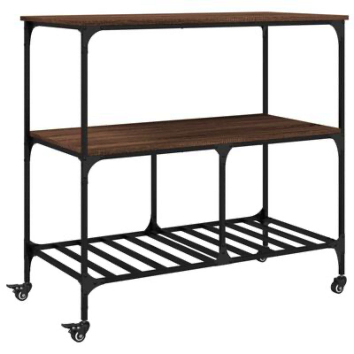 Kitchen Shelving Unit Industrial Breakfast Trolley Table Coffee Storage Island