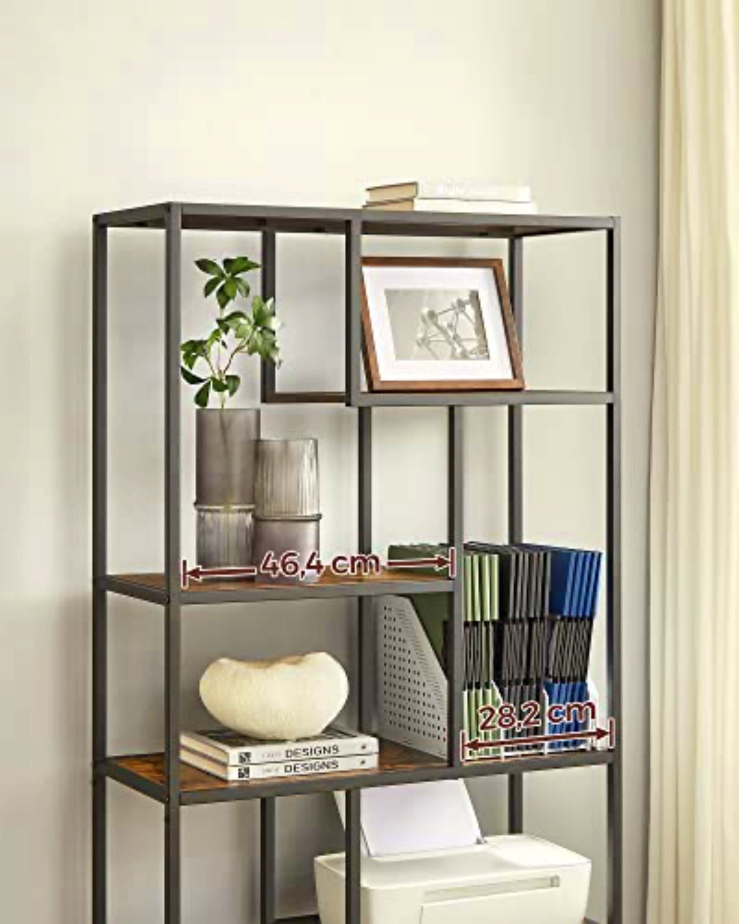 Large Industrial Bookcase Rustic Shelving Unit Lounge Display Storage Cabinet