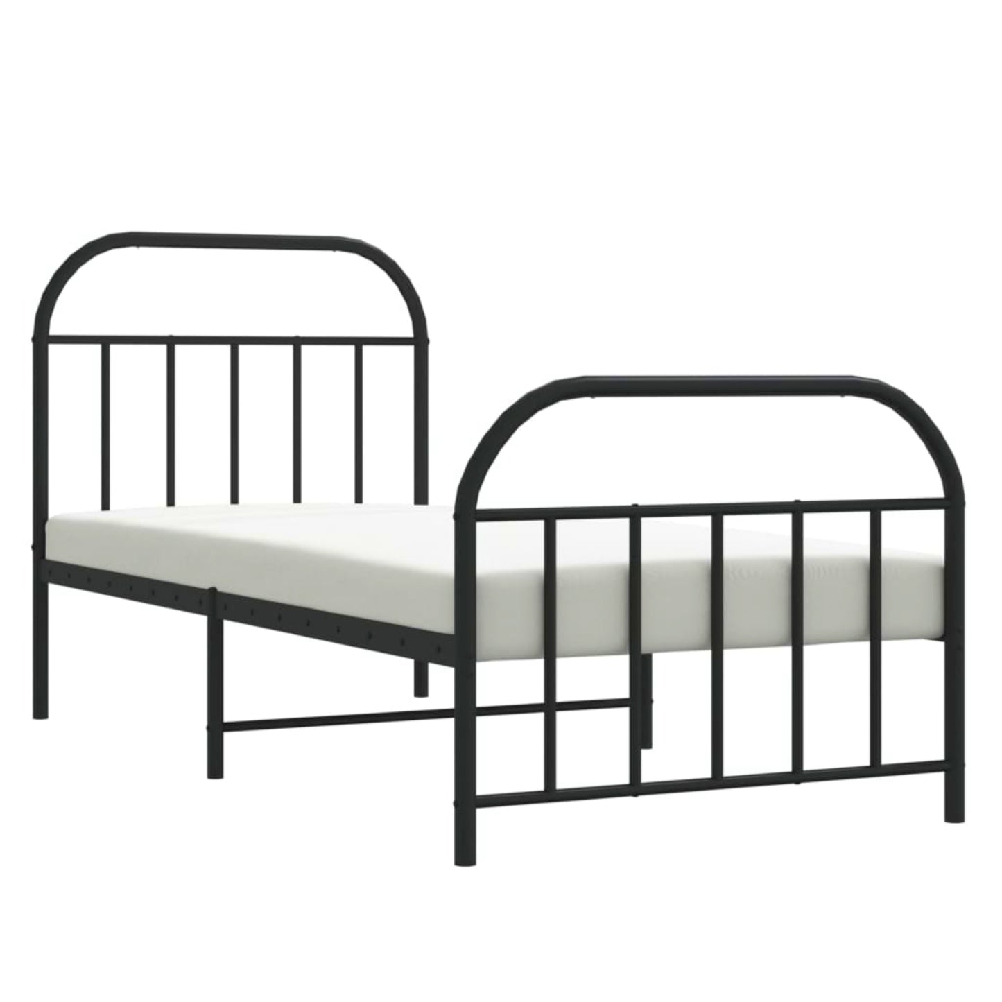 Metal Bed Frame Black Single 3ft Bedstead Vintage Guest Room Teens Furniture