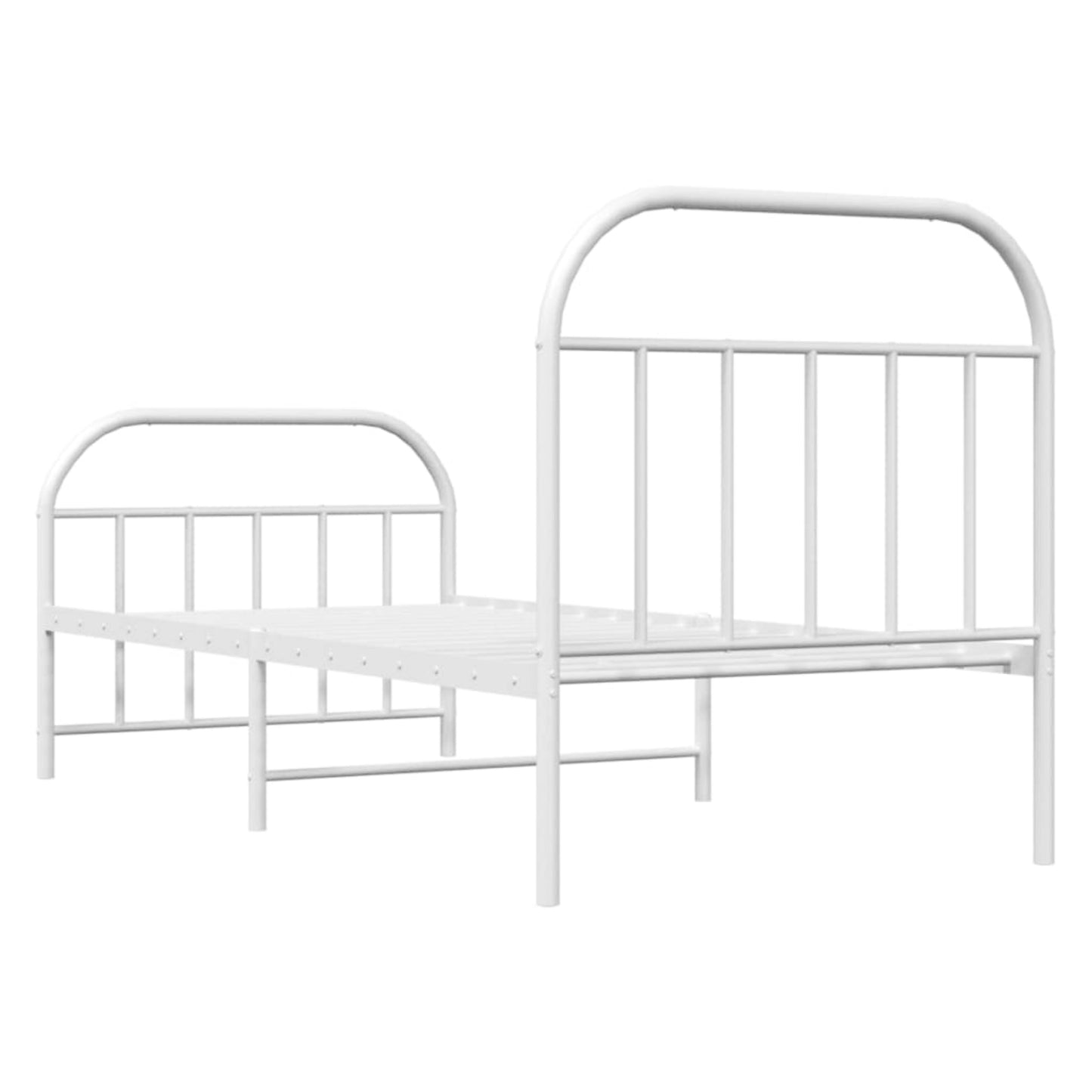 Metal Bed Frame White Single 3ft Bedstead Vintage Guest Room Teens Furniture