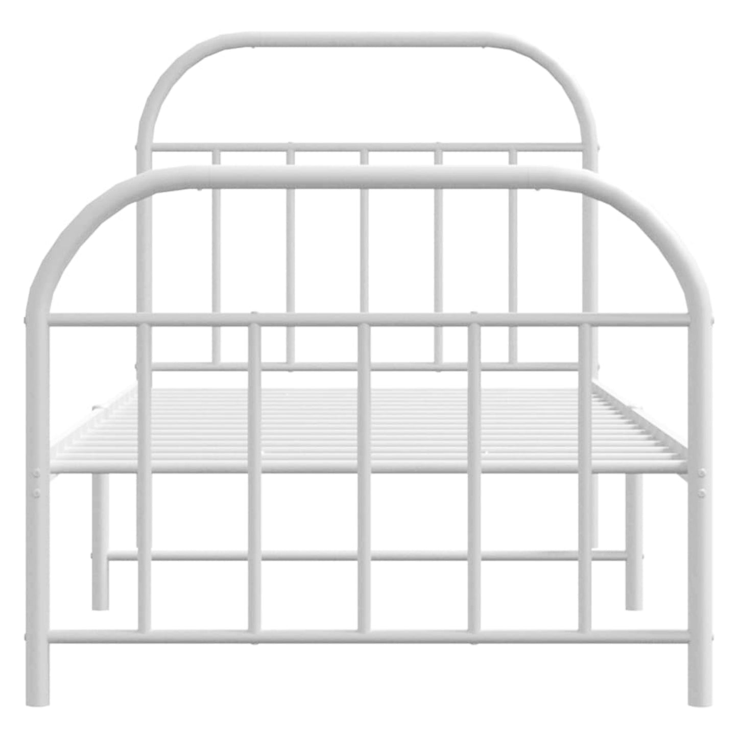 Metal Bed Frame White Single 3ft Bedstead Vintage Guest Room Teens Furniture