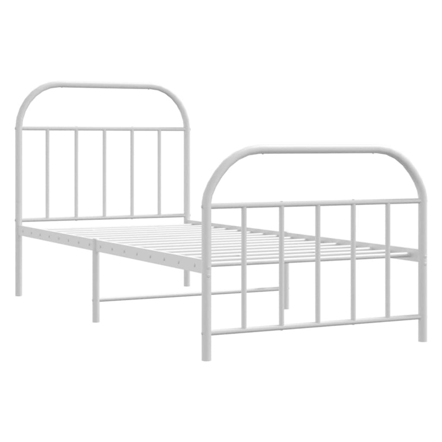 Metal Bed Frame White Single 3ft Bedstead Vintage Guest Room Teens Furniture