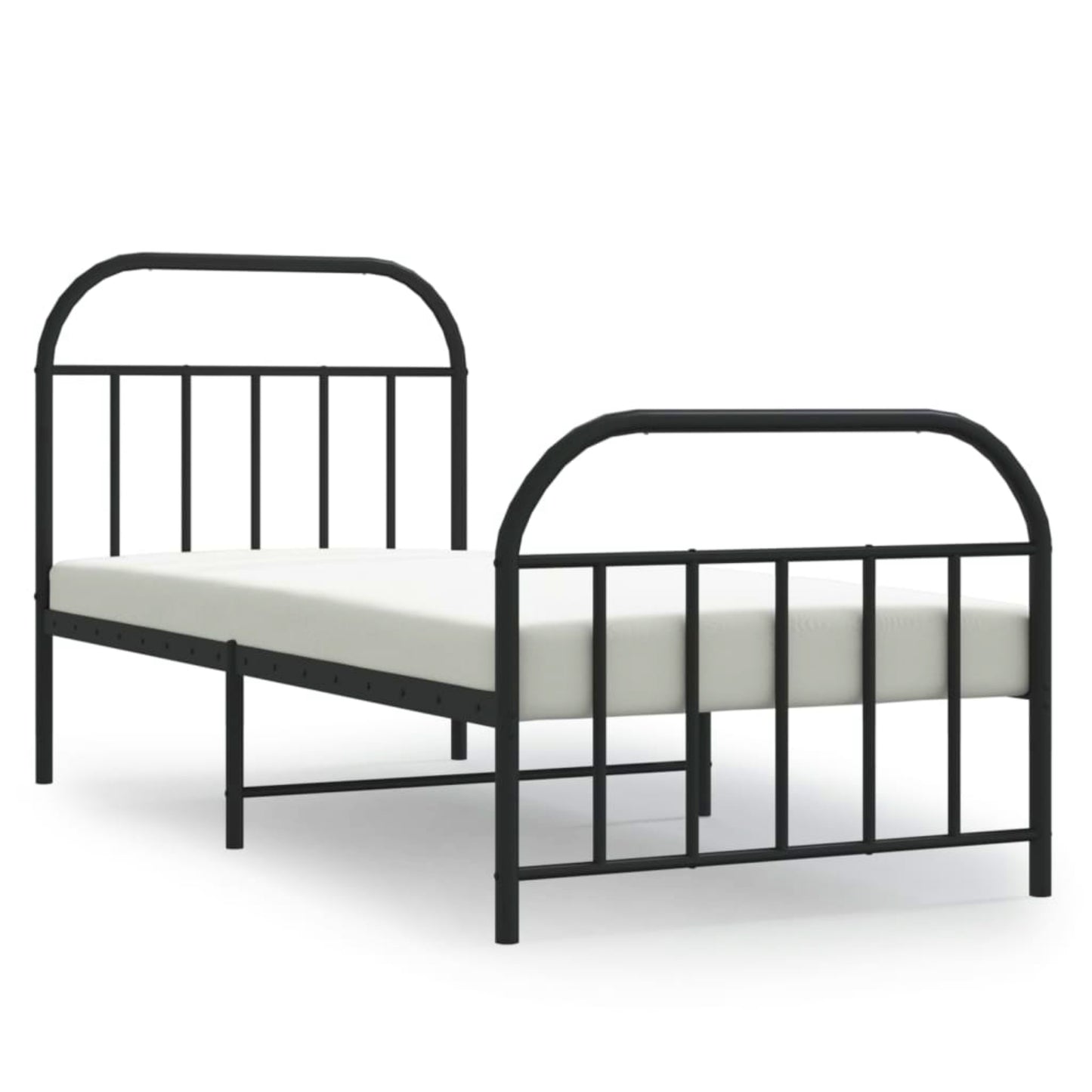 Metal Bed Frame Black Single 3ft Bedstead Vintage Guest Room Teens Furniture