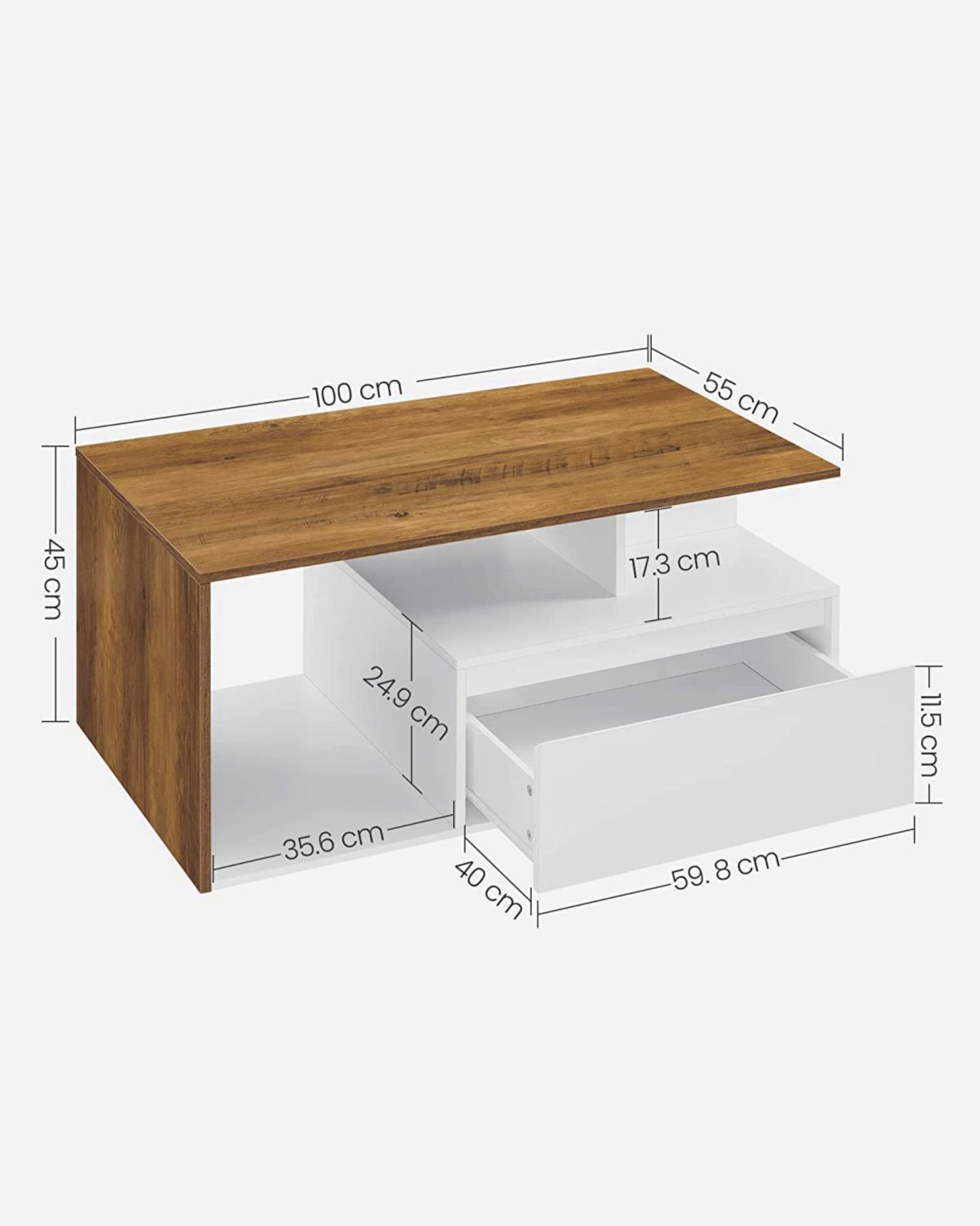 Modern Coffee Table White Living Room Contemporary Furniture Storage Drawer