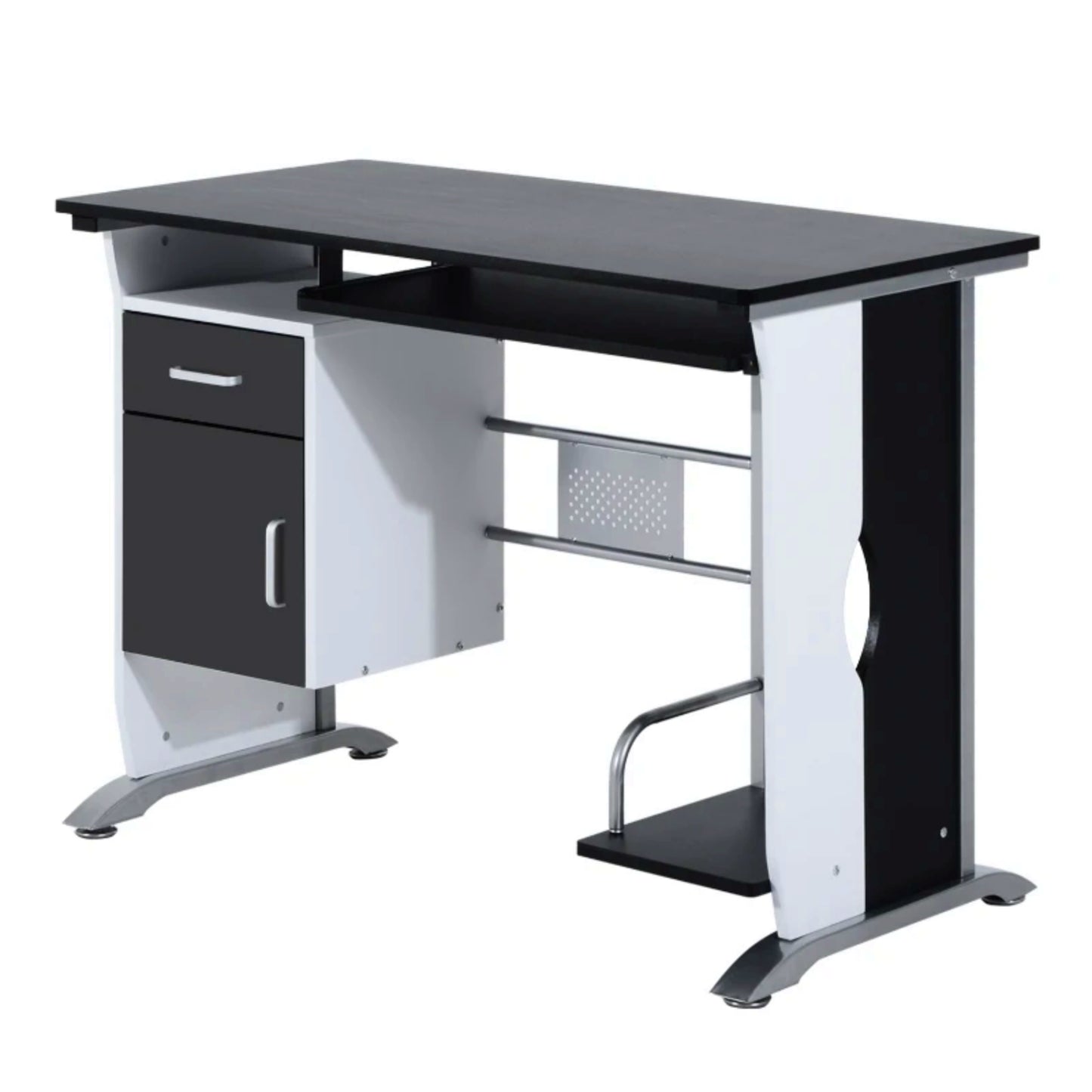 Compact Computer Desk Modern Laptop Gaming Unit Contemporary Pc Storage Table