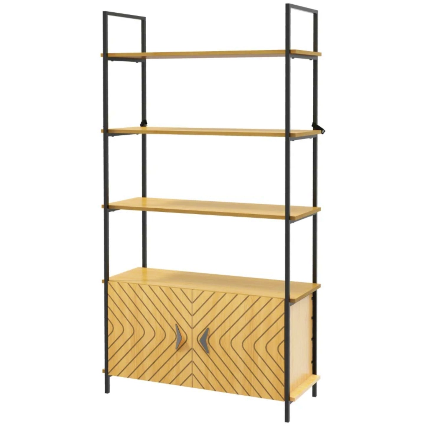 Retro Display Cabinet Modern Large Bookcase Industrial Shelving Unit Slim Storage Furniture