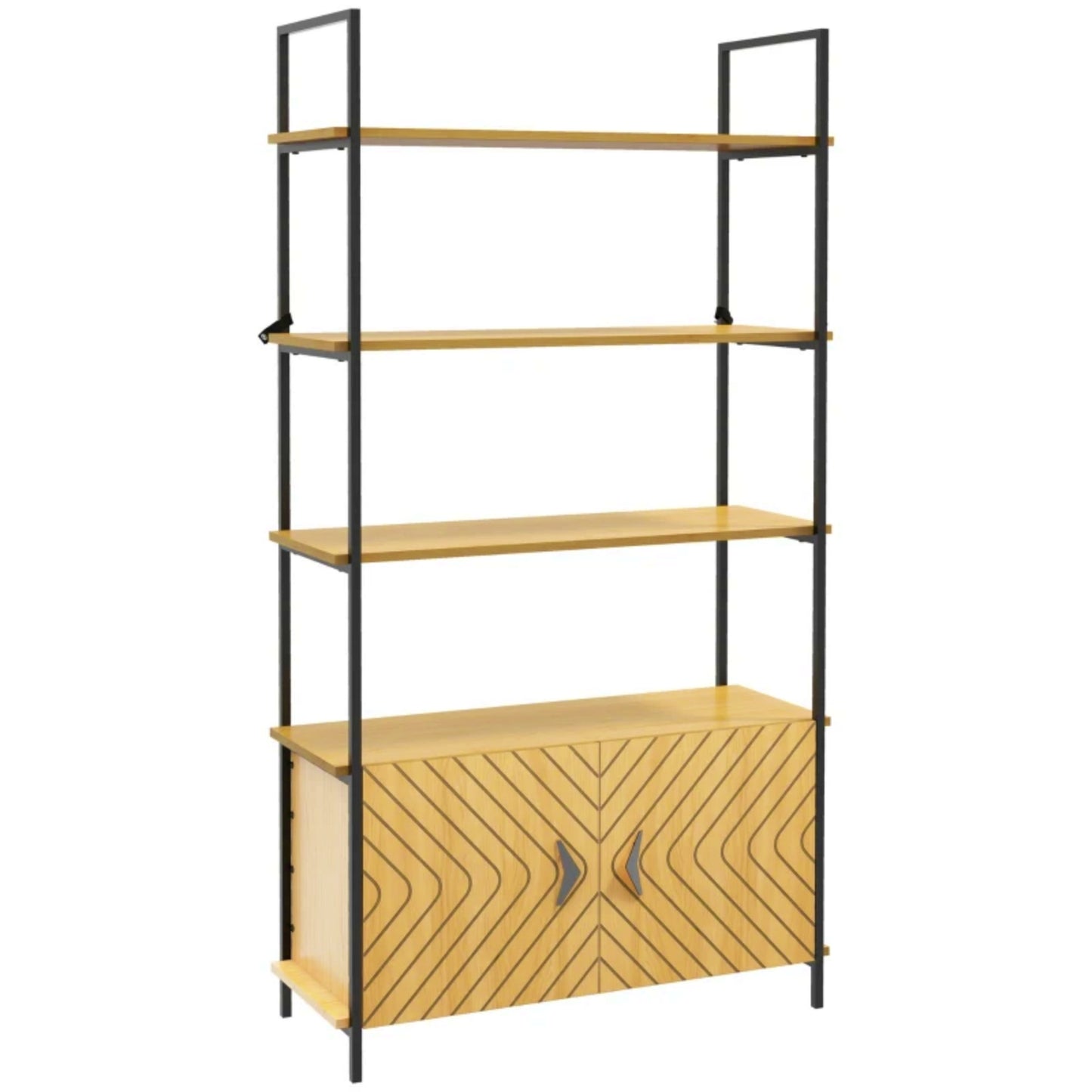 Retro Display Cabinet Modern Large Bookcase Industrial Shelving Unit Slim Storage Furniture