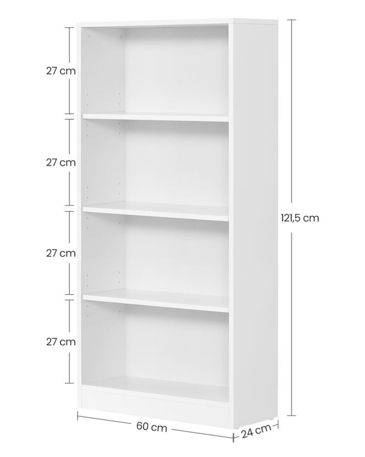 White Modern Bookcase Narrow Storage Unit Lounge Office Bookshelf Slim Cabinet