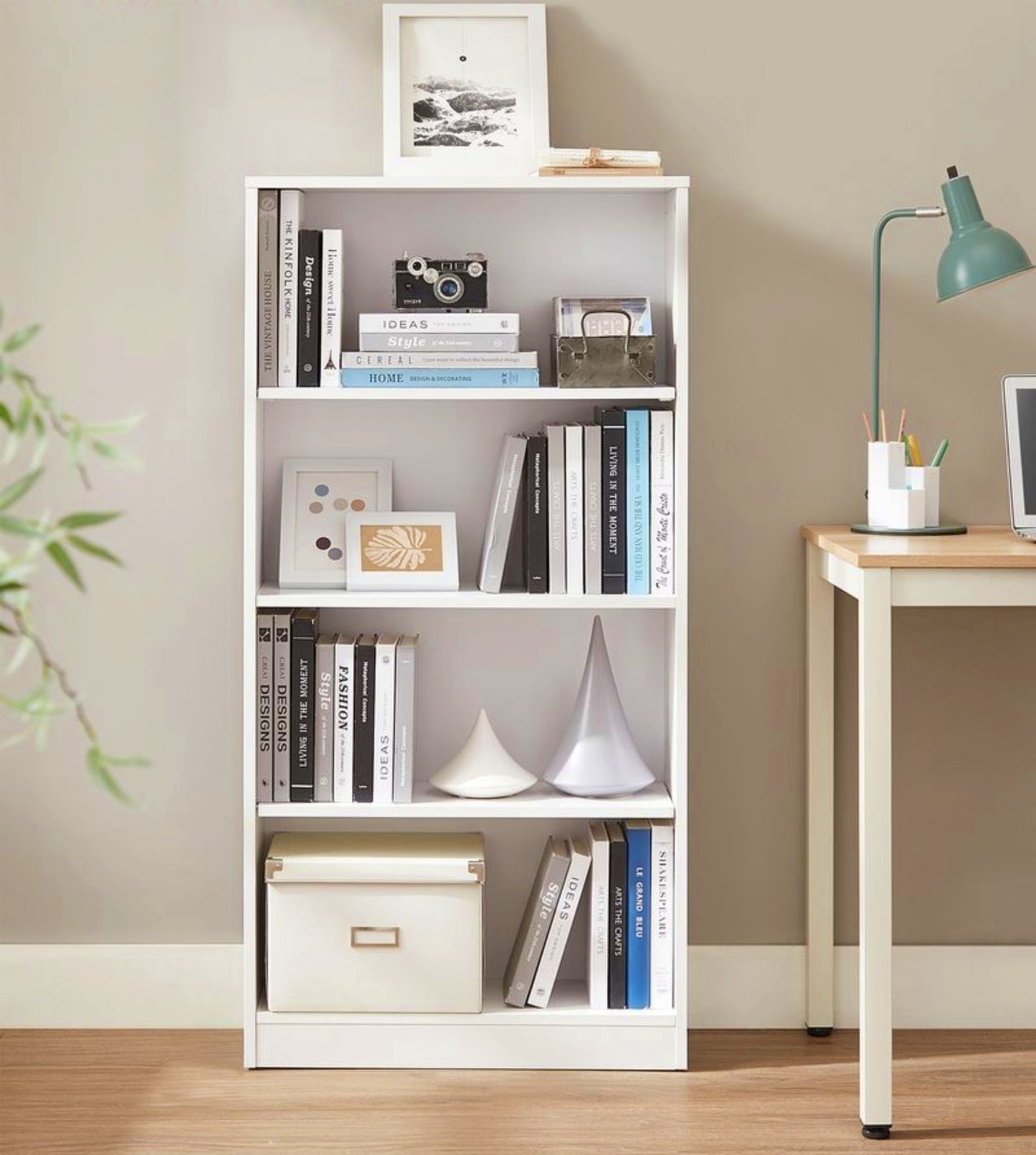 White Modern Bookcase Narrow Storage Unit Lounge Office Bookshelf Slim Cabinet