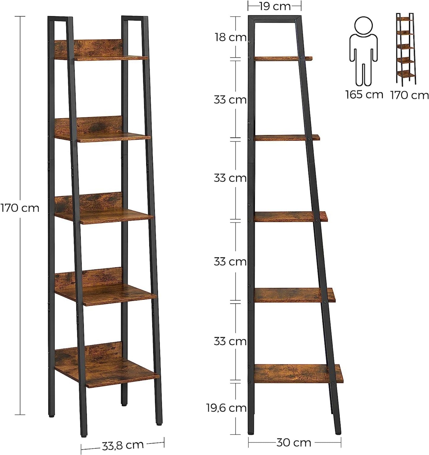 Rustic Narrow Storage Bookshelf