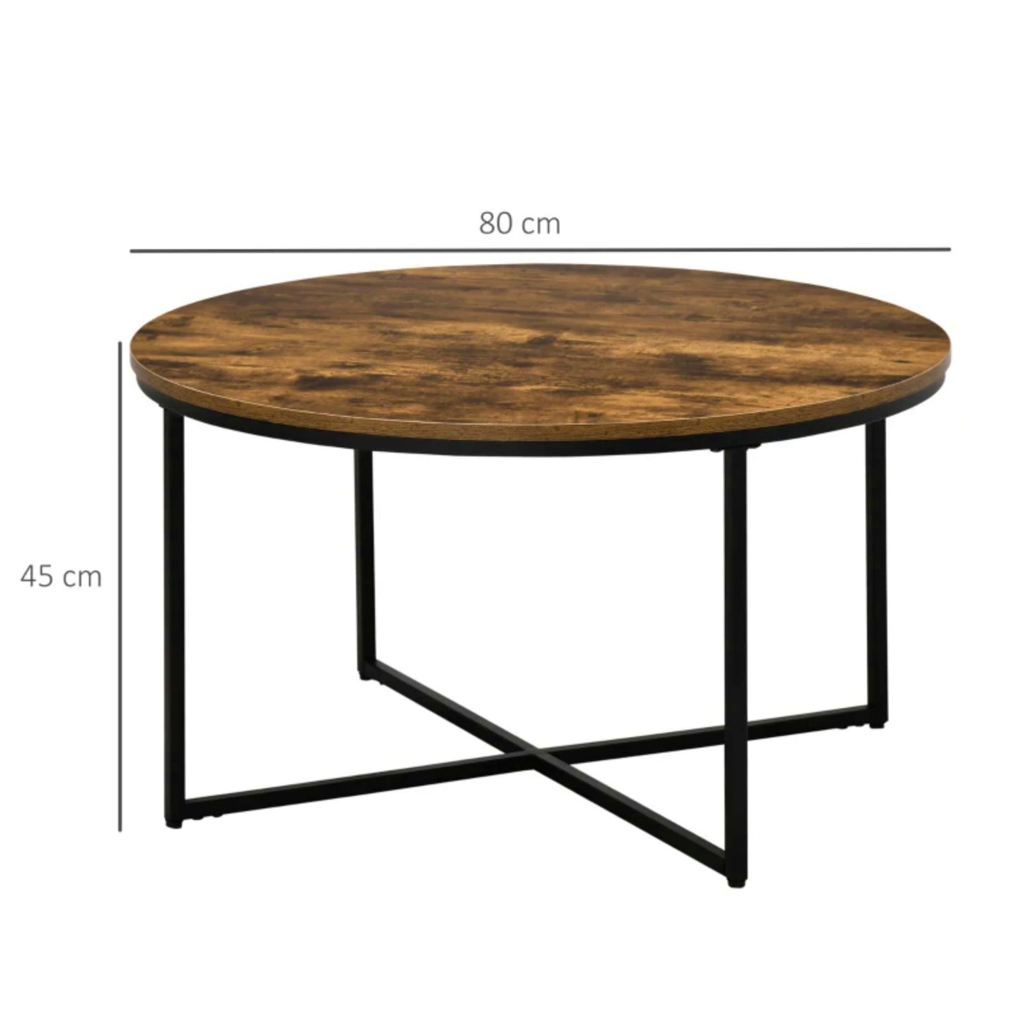 Industrial Coffee Table Round Rustic Large Top Lounge Sofa End Unit Vintage